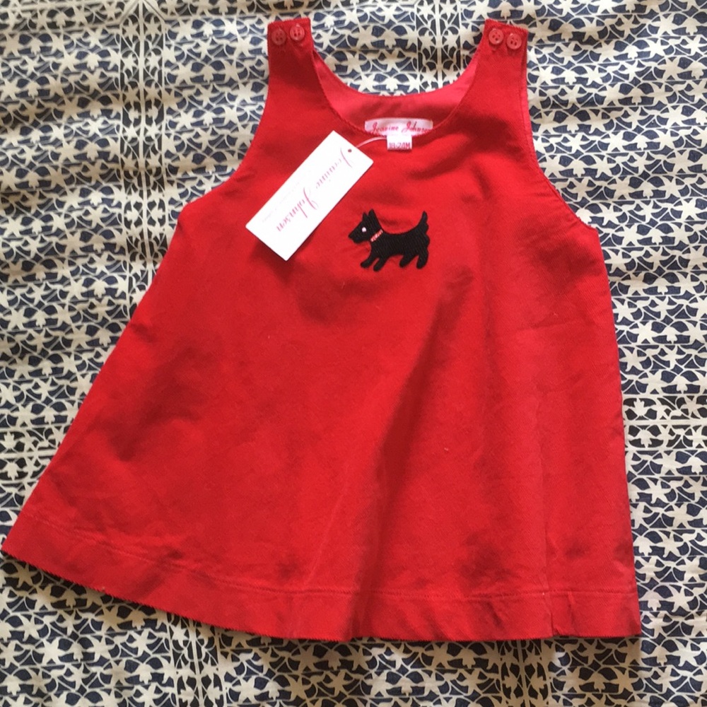 Red corduroy holiday dress
